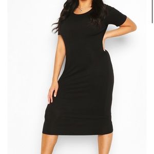 Plus Cap Sleeve Jersey Midi Dress